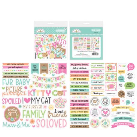 Doodlebug Design Kivágatok  - Pretty Kitty - Chit Chat (1 csomag)