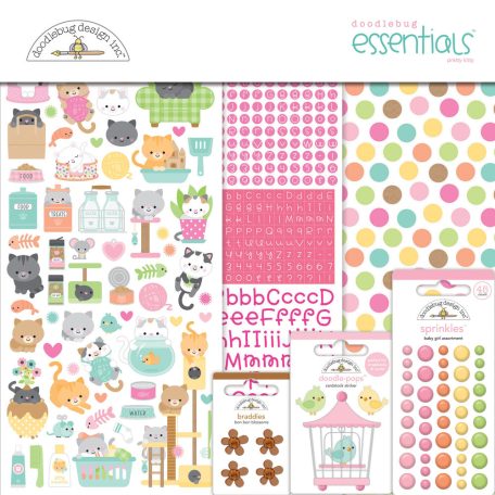 Doodlebug Design Scrapbook készlet 12" (30 cm) - Pretty Kitty - Essentials Kit (1 csomag)
