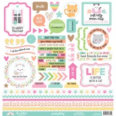   Doodlebug Design Matrica 12" (30 cm) - Pretty Kitty - This & That Stickers (1 ív)