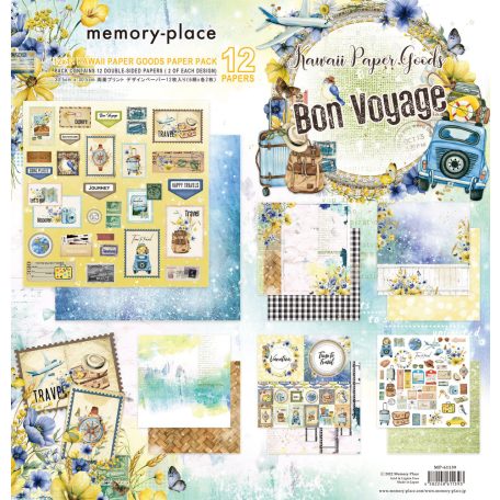 Memory Place Papírkészlet 12" (30 cm) - Bon Voyage - Kawaii Paper Goods - Paper Pack (12 lap)
