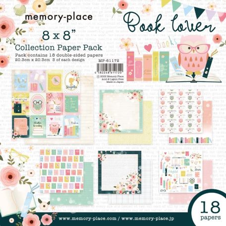 Memory Place Papírkészlet 8" (20 cm) - Book Lover -  - Paper Pack (18 lap)