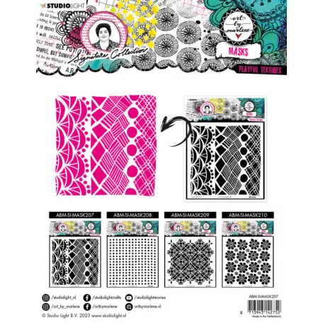 Art by Marlene Stencil  - Playful textures Signature Collection nr.207 - ABM Mask (1 db)