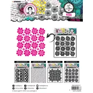   Art by Marlene Stencil  - Flower power Signature Collection nr.210 - ABM Mask (1 db)