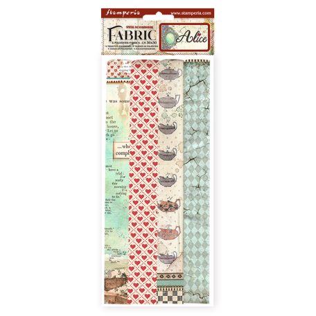 Stamperia Textíl lapok 12" (30 cm) - Alice - Fabric Sheets (1 csomag)