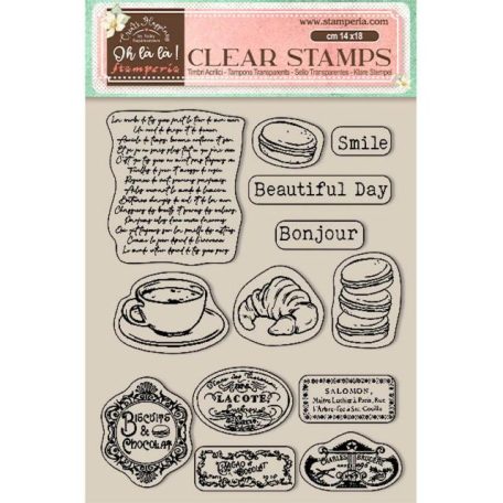 Stamperia Szilikonbélyegző  - Create Happiness Oh lá lá - Labels - Clear Stamps (1 csomag)