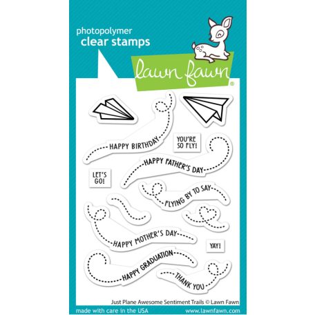 Lawn Fawn Szilikonbélyegző LF3132 - just plane awesome sentiment trails - Clear Stamps (1 csomag)