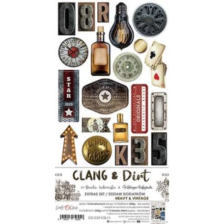 Craft O'Clock Kivágóív - Clang And Dirt - Heavy and Vintage - Extras to Cut Set (1 csomag)