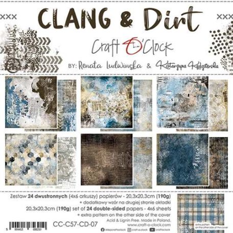 Craft O'Clock Scrapbook papírkészlet 8" (20 cm) - Clang And Dirt - Paper Collection Set (1 csomag)