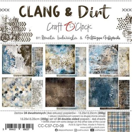 Craft O'Clock Scrapbook papírkészlet 6" (15 cm) - Clang And Dirt - Paper Collection Set (1 csomag)