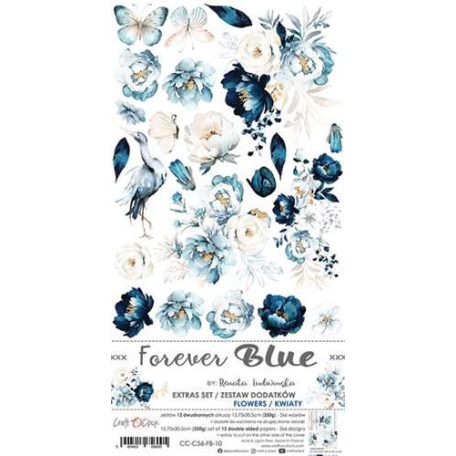 Craft O'Clock Kivágóív  - Forever Blue - Flowers - Extras to Cut (1 csomag)