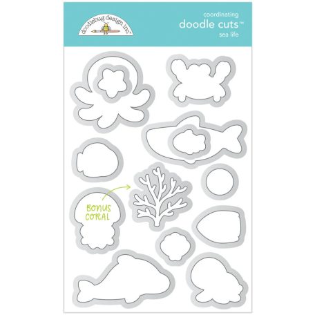 Doodlebug Design Vágósablon, bélyegzőhöz  - Seaside Summer - Doodle Cuts (1 csomag)
