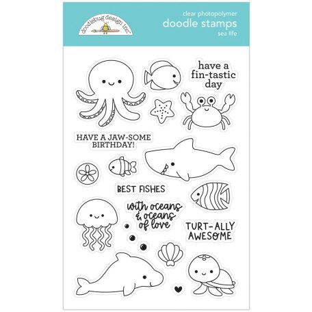 Doodlebug Design Szilikonbélyegző  - Seaside Summer - Doodle Stamps (1 csomag)