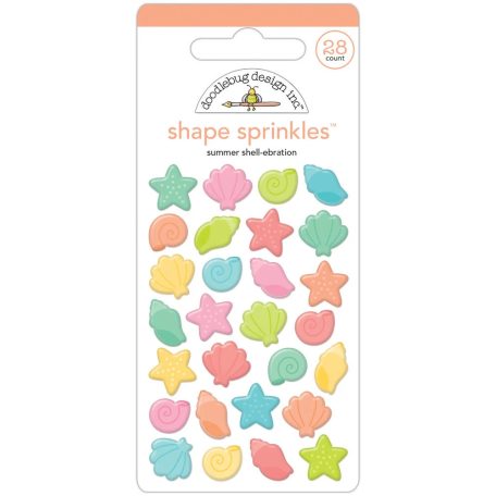 Doodlebug Design Díszítőelem  - Seaside Summer - Summer Shell-ebration - Shape Sprinkles (1 csomag)