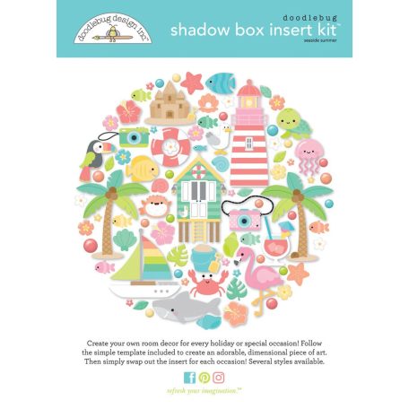Doodlebug Design Shadow Box díszítőelem  - Seaside Summer - Shadow Box Insert Kit (1 csomag)