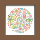 Doodlebug Design Shadow Box díszítőelem  - Seaside Summer - Shadow Box Insert Kit (1 csomag)
