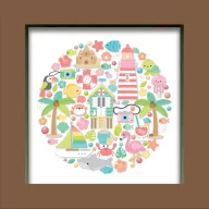   Doodlebug Design Shadow Box díszítőelem  - Seaside Summer - Shadow Box Insert Kit (1 csomag)