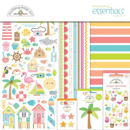 Doodlebug Design Scrapbook készlet 12" (30 cm) - Seaside Summer - Essentials Kit (1 csomag)