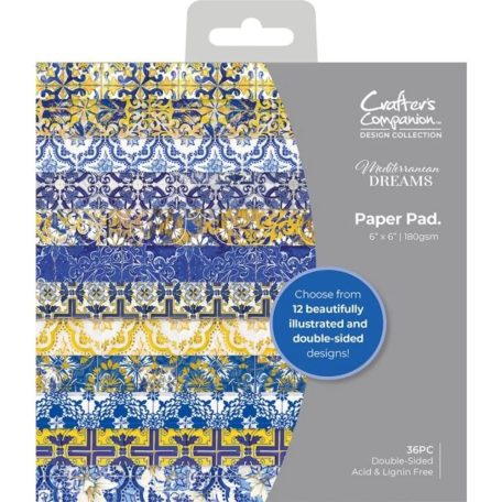 Crafter's Companion Scrapbook papírkészlet 6" (15 cm) - Mediterranean Dreams - Paper Pad (36 lap)