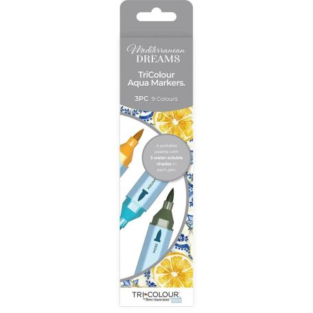 Spectrum Noir Akvarell filctoll készlet  - Mediterranean Dreams - TriColour Aqua Markers (1 csomag)