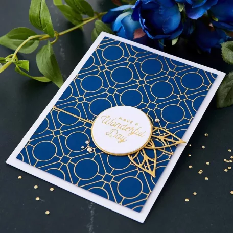Spellbinders Klisé - hődomborításhoz - Geometric Optical Background  - Hot Foil Plate (1 db)