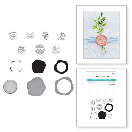 Spellbinders Szilikonbélyegző, vágósablonnal - Faux Wax Seals - Clear Stamp & Die Cutting Set (1 csomag)