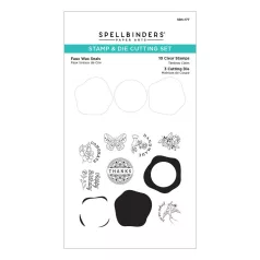   Spellbinders Szilikonbélyegző, vágósablonnal - Faux Wax Seals - Clear Stamp & Die Cutting Set (1 csomag)