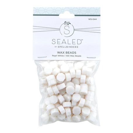 Spellbinders Viaszgyöngy - Pearl White - Gyöngyház fehér - Wax Bead (100 db)