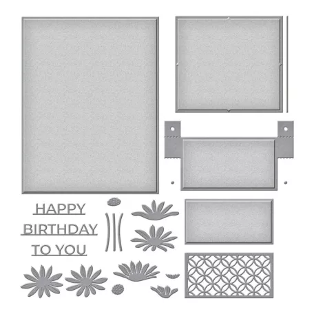 Spellbinders Vágósablon - Daisy Delight Garden Shutters A2 Card Base - Cutting Dies (1 csomag)