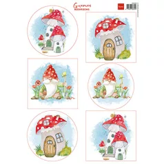   Marianne Design KivágóívA4 - Gnomes mushrooms - Decoupage paper (1 db)