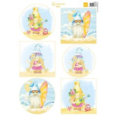   Marianne Design KivágóívA4 - Gnomes on the beach - Surf - Decoupage paper (1 db)