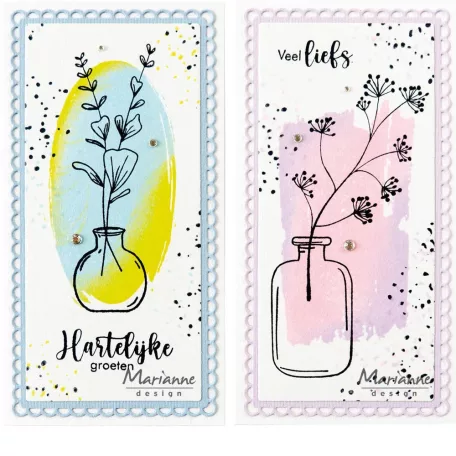 Marianne Design Szilikonbélyegző - Silhouette Art Vases - Clear Stamps (1 csomag)