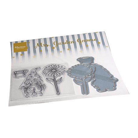 Marianne Design Vágósablon bélyegzővel - Mrs. Garden Gnome - Stamp & die kit (1 csomag)