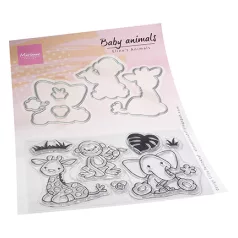   Marianne Design Vágósablon bélyegzővel - Eline's Animals - Baby animals - Stamp & die kit (1 csomag)