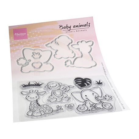 Marianne Design Vágósablon bélyegzővel - Eline's Animals - Baby animals - Stamp & die kit (1 csomag)