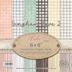   Memory Place Papírkészlet 6" (15 cm) - Gingham Love 2 - Paper Pack (24 lap)