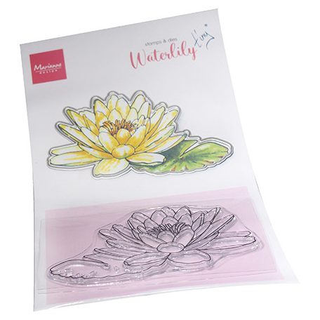 Marianne Design Vágósablon bélyegzővel - Tiny's Flowers - Water lily - Stamp & die kit (1 csomag)