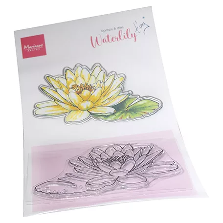 Marianne Design Vágósablon bélyegzővel - Tiny's Flowers - Water lily - Stamp & die kit (1 csomag)