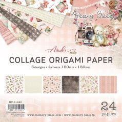   Memory Place Origami papír 6" (15 cm) - Beary Sweet -  - Collage Origami Paper (24 db)