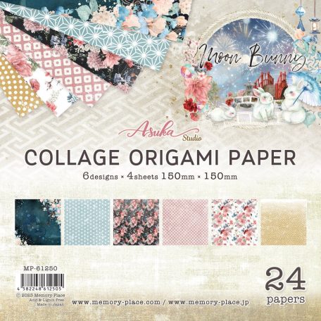 Memory Place Origami papír 6" (15 cm) - Moon Bunny -  - Collage Origami Paper (24 db)