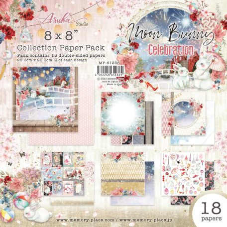 Memory Place Papírkészlet 8" (20 cm) - Moon Bunny - Paper Pack (18 lap)