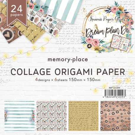 Memory Place Origami papír 6" (15 cm) - Dream Plan Do -  - Collage Origami Paper (24 db)