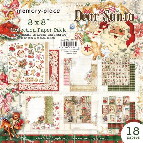 Memory Place Papírkészlet 8" (20 cm) - Dear Santa - Paper Pack (18 lap)