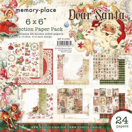 Memory Place Papírkészlet 6" (15 cm) - Dear Santa - Paper Pack (24 lap)