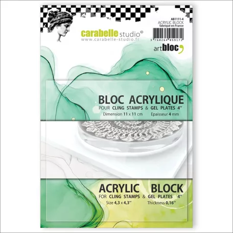 Carabelle Studio Akril Blokk 4" (11 cm) vékony - Bélyegző markolat - Acrylic Blocks (1 db)