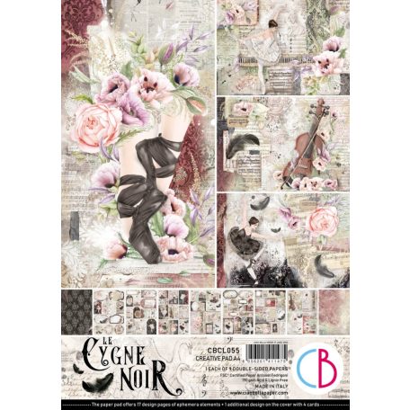 Ciao Bella Papírkészlet (A4) - Cygne Noir - Creative Pad (9 ív)