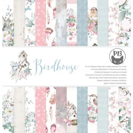 P13 Scrapbook papírkészlet 12" (30 cm) - Birdhouse - Paper Collection Set (12 lap)