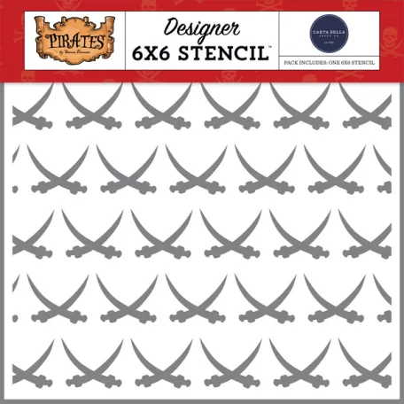 Carta Bella Stencil 6" (15 cm) -  Stencil - Pirate Swords Pirates (1 csomag)