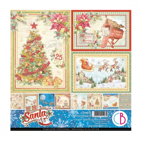 Ciao Bella Scrapbook papírkészlet 8" (20 cm) - Dear Santa - Paper Pad (12 lap)
