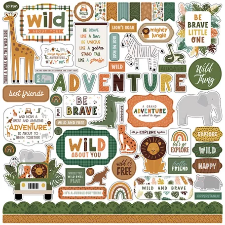 Echo Park Matrica 12" (30 cm) -  Cardstock Stickers - Little Explorer (1 ív)