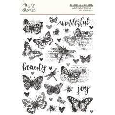   Simple Stories Matrica Butterflies - Rub-Ons - Simple Vintage Essentials (2 ív)